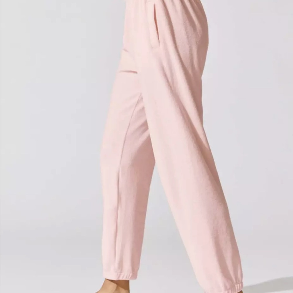 Madewell Donni NWT Luxe Terry Henley Sweatpants And Sweatshirt SET Pink- LARGE - Picture 7 of 8